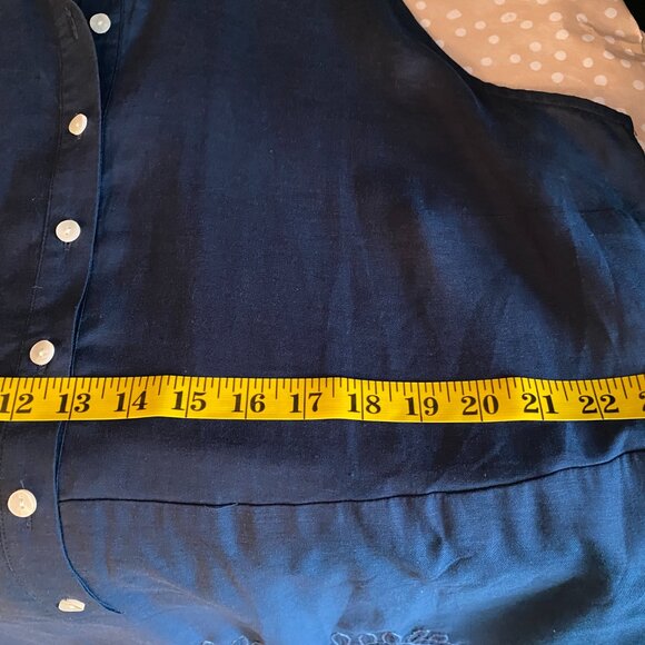 Spartina 449 Navy Shirtdress with elegant embroidery XXL Orig. price $298 - Picture 4 of 6